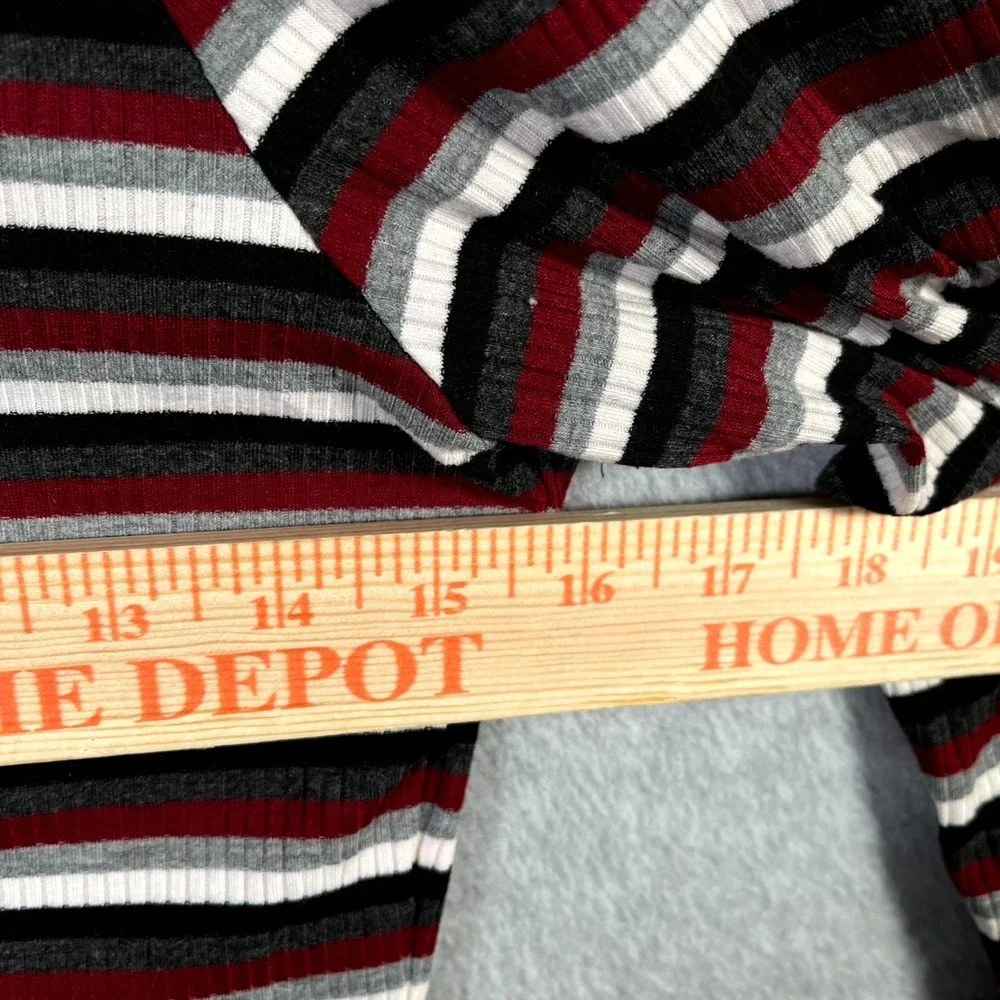Womens‎ Sweater Dress Large Multicolor Horizontal Striped Ribbed Round Neck